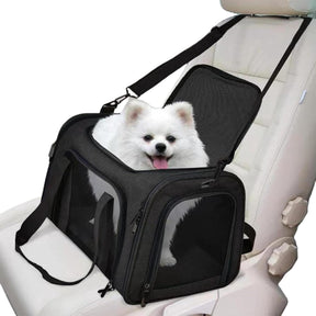 Merkloos sans marque huisdier transporttas - dieren draagzak - veilig reizen - opvouwbaar ontwerp - 45x37x8.8cm - zwart
