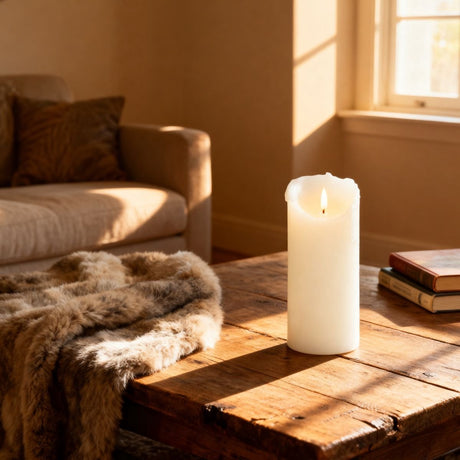 Arti casa led kaars crème - ø7xh16cm - stompkaars met realistisch flikkerend vlam-effect - werkt op 2xaa batterijen (niet inbegrepen) - veilig alternatief voor echte kaarsen