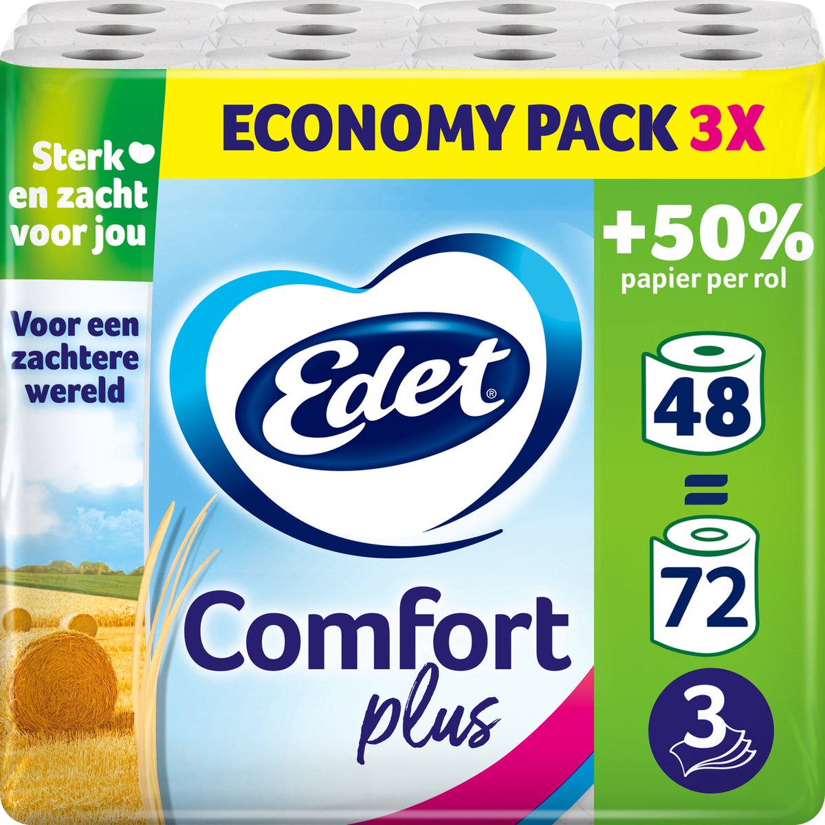 Edet Comfort Plus Toilettenpapier 3-lagig 48 Stück