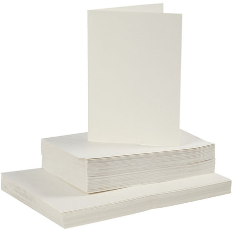 Creativ-Firmenkarten und Umschläge – gebrochenes Weiß – 50 Sets – 10,5 x 15 cm