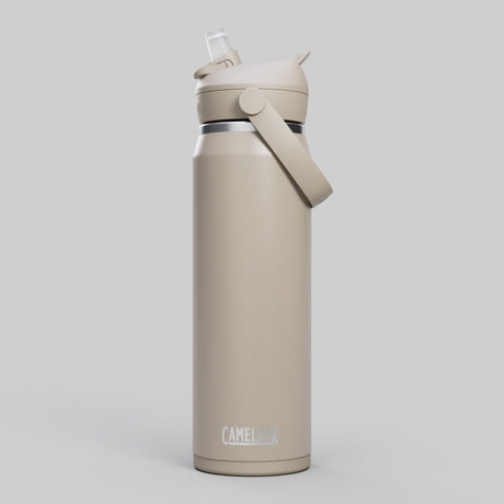 Camelbak Thrive Flip Straw Trinkflasche – 750 ml – Edelstahl – mit Strohhalm – Isolierwasserflasche – Beige