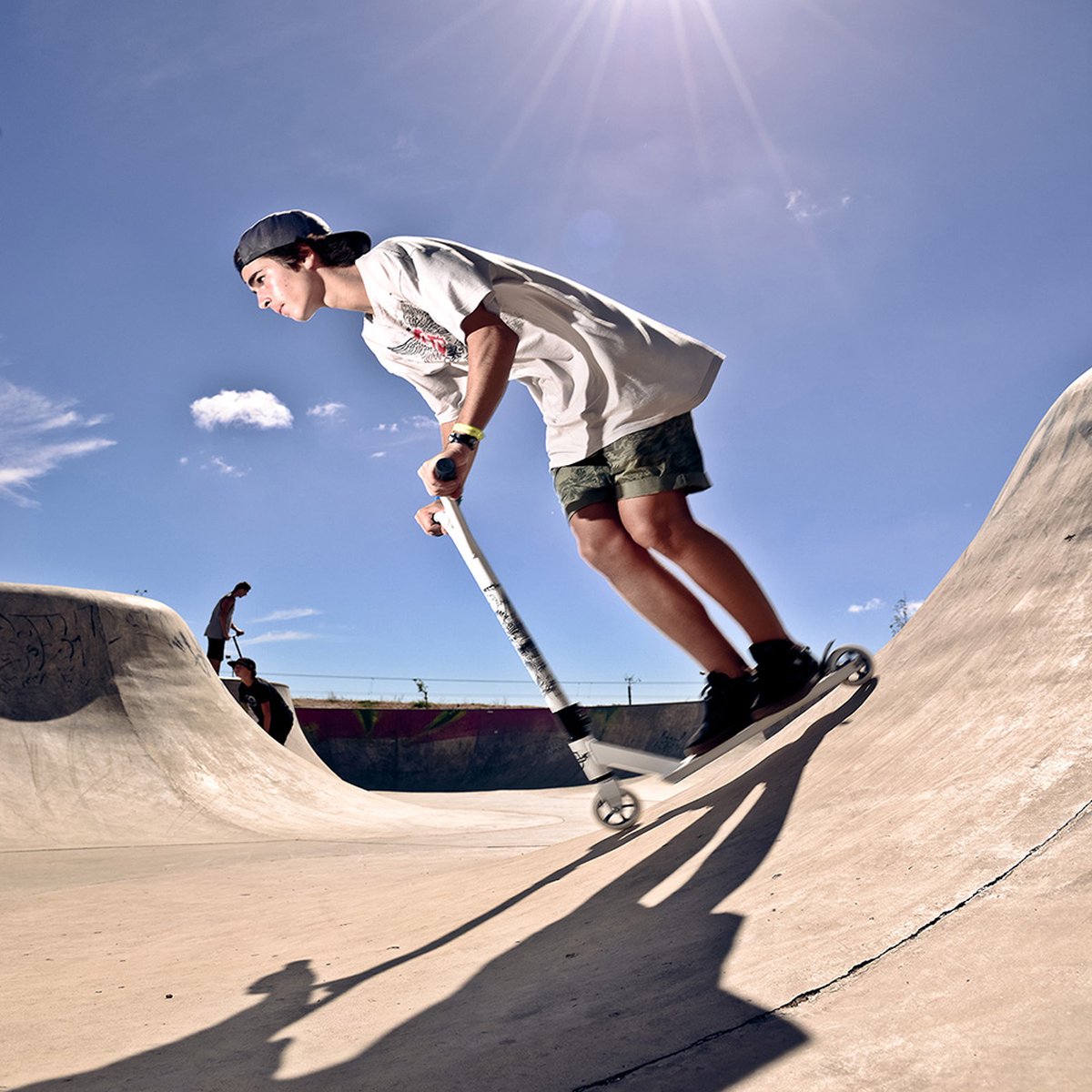 Streetsurfing Streetsurfing Torpedo Stunt Scooter Anfänger – Freestyle Trick Scooter – 100 mm Räder – Skatepark Pro Scooter – Rot
