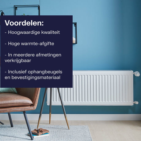 Plieger compact paneelradiator type 22 - wit - 40 x 140 cm