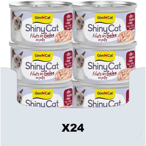 Gimcat Shinycat-Filets in Gelee Thunfisch + Huhn, 24 x 70 g