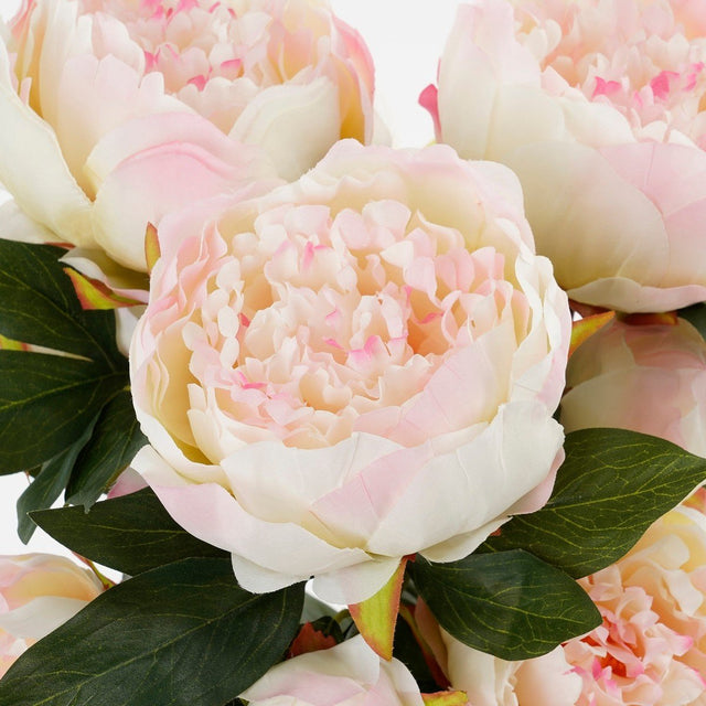 Künstlicher Pfingstrosen-Blumenstrauß aus Glimmerdekorationen – H55 x ø40 cm – hellrosa