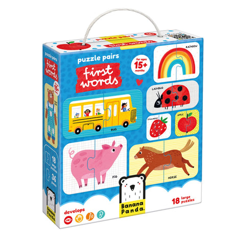 Bananenpanda - Puzzlepaare erster Wörter - 18 Teile.