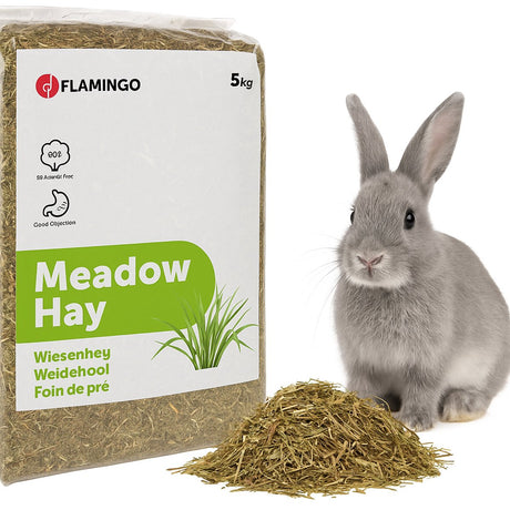 Flamingo Wiesenheu Kaninchen - Heu - Wiesenheu - Nagetierfutter - Hamsterfutter - Meerschweinchenfutter - Kaninchenfutter - 5kg Snack Wiesenheu