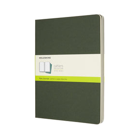 Moleskine Cahier-Tagebücher – extra groß – leer – grün – 3er-Set