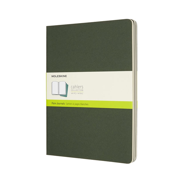 Moleskine Cahier-Tagebücher – extra groß – leer – grün – 3er-Set