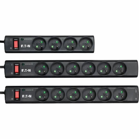 Eaton Steckerdosenleiste Überspannungsschutz – Protection Strip 6 FR – PS6F – 6 französische Steckerdosen – Schwarz