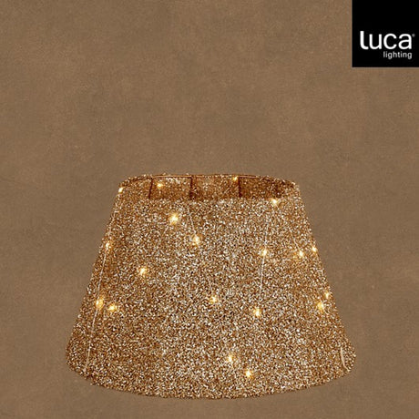 Mica decorations treeskirt led champagne 35l battery operated en timer - h30xd50cm