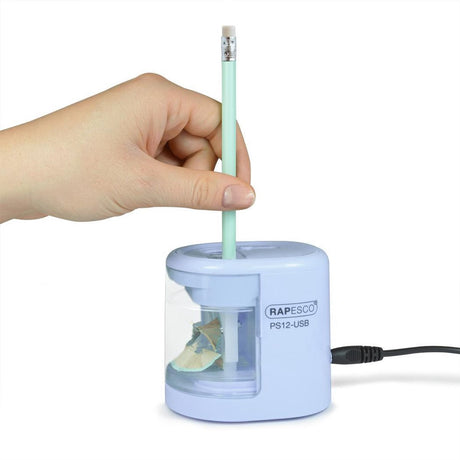Merkloos sans marque #rapesco ps12-usb - autopuntenslijper blauw