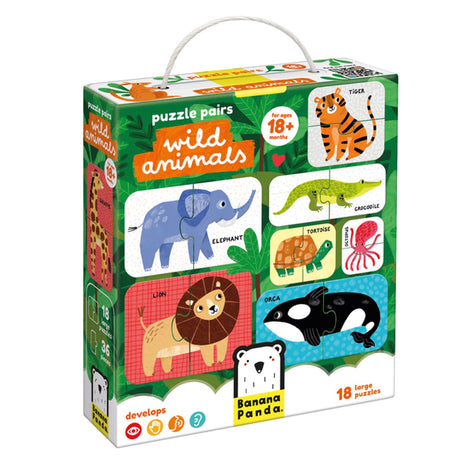 Bananen-Panda-Puzzle, Wildtiere, Lernspielzeug, ab 18 Monaten.