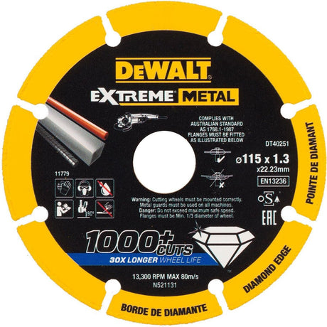 Dewalt 115 mm Extreme™ Metall-Diamant-Trennscheibe – dt40251