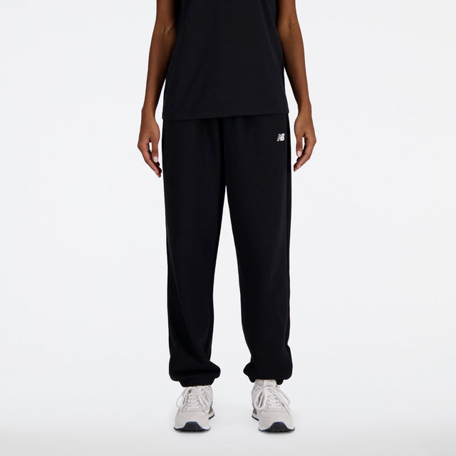 New balance sport essentials french terry dames broek - black