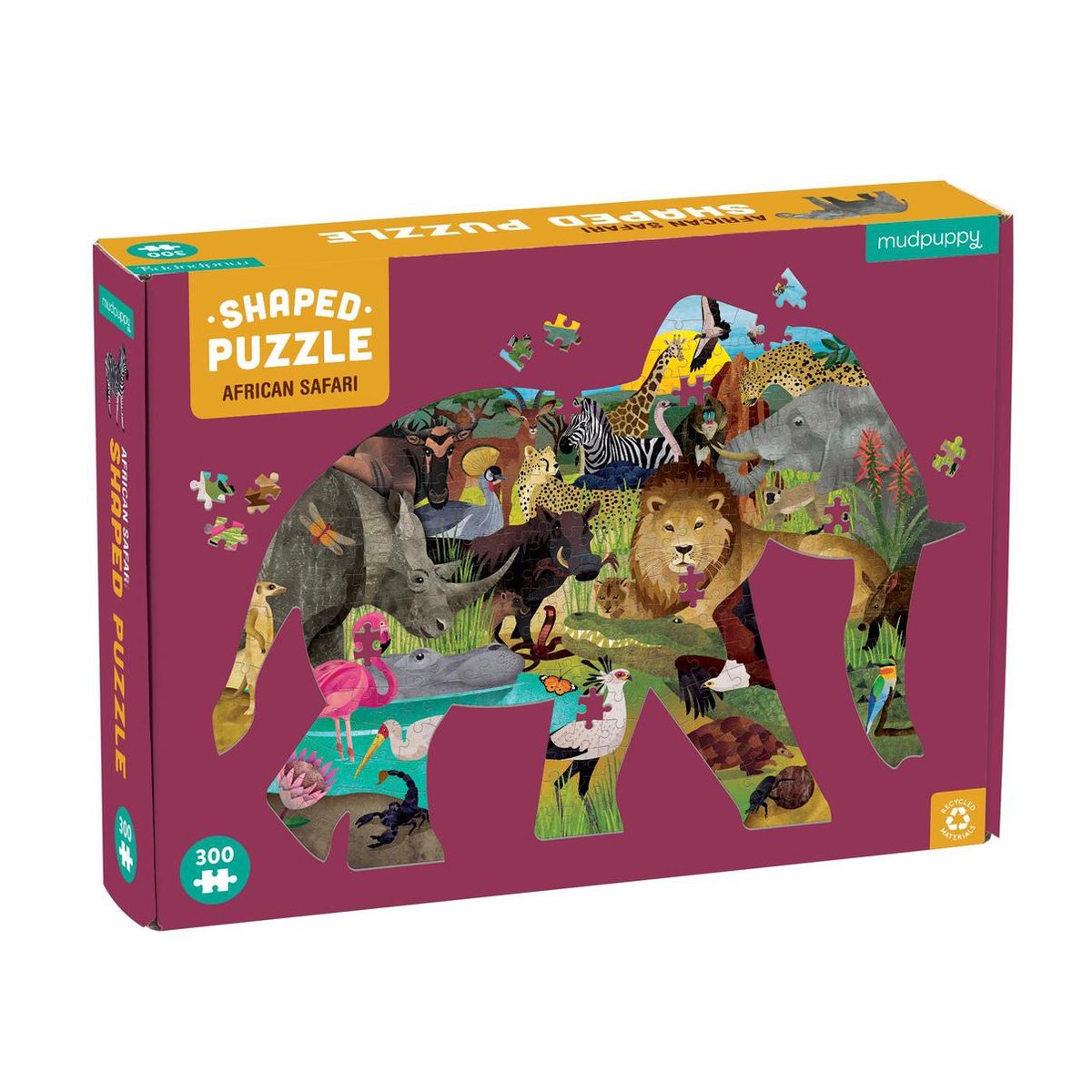 Mudpuppy shaped puzzel african safari – 300st