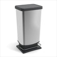 Rotho paso plus pedaalemmer - prullenbak - 40 ltr - bpa vrij - zilver