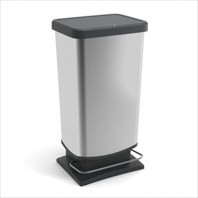 Rotho paso plus pedaalemmer - prullenbak - 40 ltr - bpa vrij - zilver