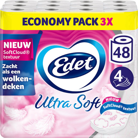 Edet ultraweiches Toilettenpapier – 4-lagig – 48 Rollen – Vorteilspack