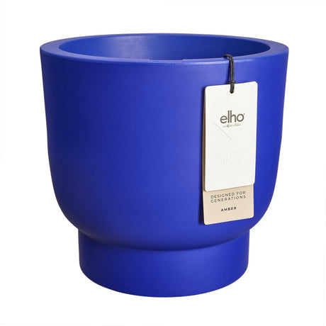 Elho amber grail 40 - bloempot voor binnen buiten - 100% gerecycled plastic - ø 38 x h 36 cm - royal blue