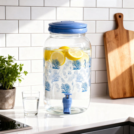 Alpina drankdispenser 4 liter – waterdispenser met kraantje – limonadetap – blauw