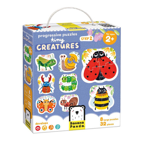 Bananenpanda - aufsteigende Puzzles kleine Tiere - 8 Puzzles