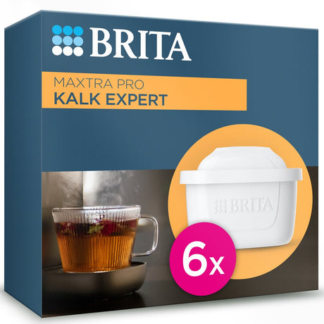 Brita Wasserfilterkartusche Maxtra Pro Limescale Expert – 6 Stück – Original Wasserfilter für alle Kannen zum Schutz von Geräten mit hartem Wasser – filtert unter anderem Kalk, Verunreinigungen, Chlor und Metalle