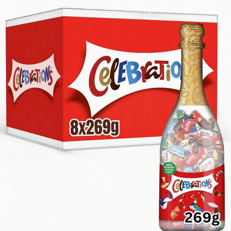 Celebrations fles - chocolade snoep mix - cadeau - 8x269g - geschenkverpakking