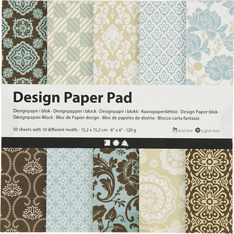 Creativ Company CC Design-Papierblock 15,2 x 15,2 cm 50 Blatt
