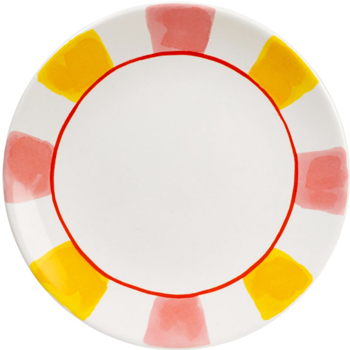 Blond amsterdam , even bijkletsen everyday stripes: bord 22 cm roze geel