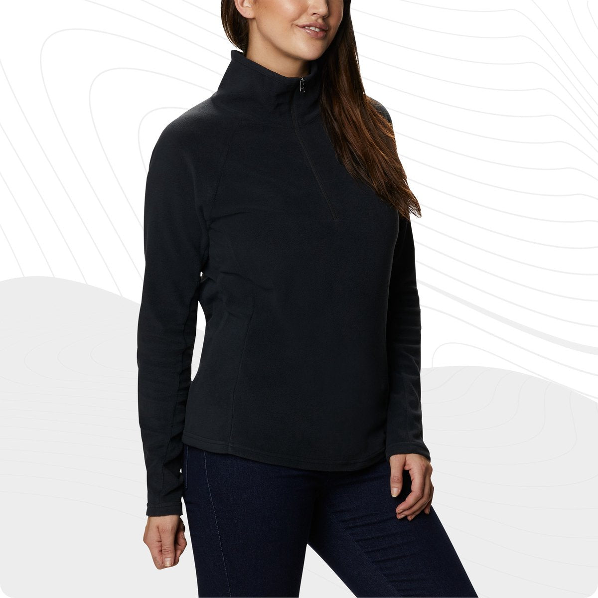 Columbia Glacial™ IV 1 2 Zip Fleecepullover – Fleecepullover mit halbem Reißverschluss – Outdoor-Pullover Damen – Schwarz – Größe XL