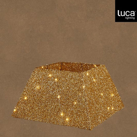 Mica decorations treeskirt led goud 35l battery operated en timer - l50xb50xh30cm
