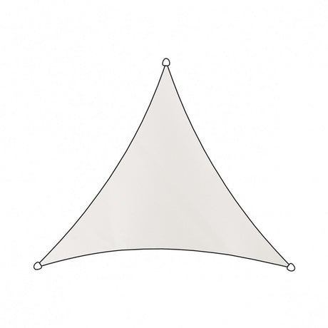 Livin' outdoor livn schaduwdoek como polyester driehoek 5m wit - 100% uv-bescherming - dikte doek: 160 gr m2 - inclusief bevestigingskoord en rvs bevestigingsringen