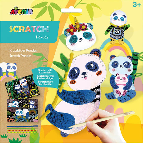 Avenir Scratch and Craft – Pandas – mit Pfeifenreinigern – kreatives Spielen – 3 Jahre