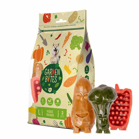 Garden Bites duvoplus – Veggie Friends Hundesnacks – Hundeleckerlis – vegetarisch, glutenfrei – groß, 3 Stück