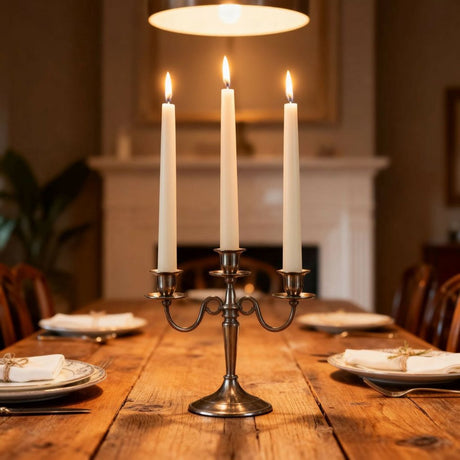 Arti Casa Ribble-Abendessenkerzen – Set mit 3 weißen Kerzen – geripptes Design – zylindrisch – Paraffinwachs – geruchlos – für Tischdekoration – 20 x 20 x 250 mm – cremeweiß