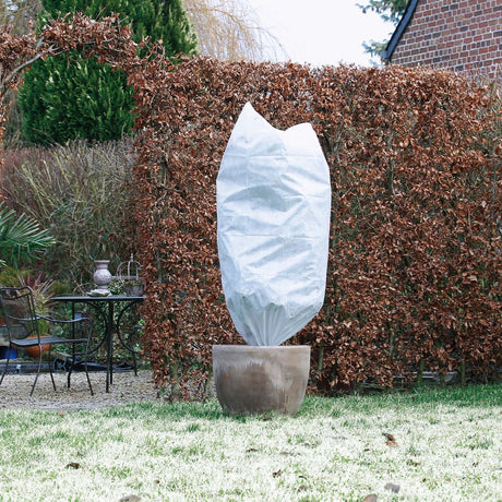 Nature - Winterbezug - H100 x ø50cm (3 Stück) - weiß - Bezug - mit Kordelzug