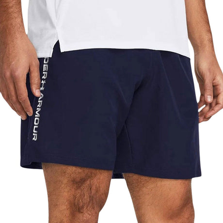 Under armour ua woven wdmk shorts heren sportbroek - blauw - maat s