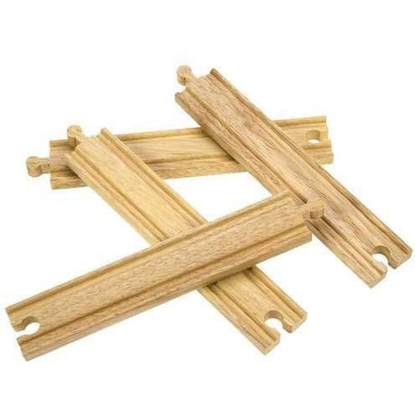 Bigjigs Rail Holzeisenbahngleise, rechte Teile (4 Stück)