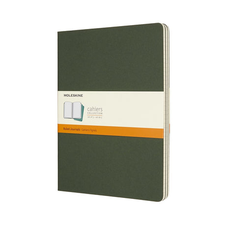Moleskine Cahier-Tagebücher – extra groß – liniert – grün – 3er-Set