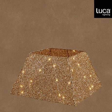 Mica decorations treeskirt led champagne 35l battery operated en timer - l50xb50xh30cm