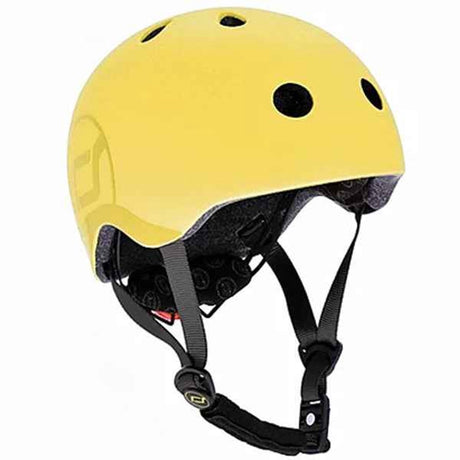 Scoot ride helmet – kinderhelm – s 51-55 cm – led achterlicht – magnetische sluiting – verstelbaar – lemon