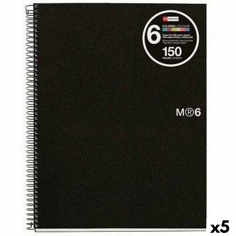 Miquelrius Buch über Ringe schwarz A5 150 Blatt (5 Stück)