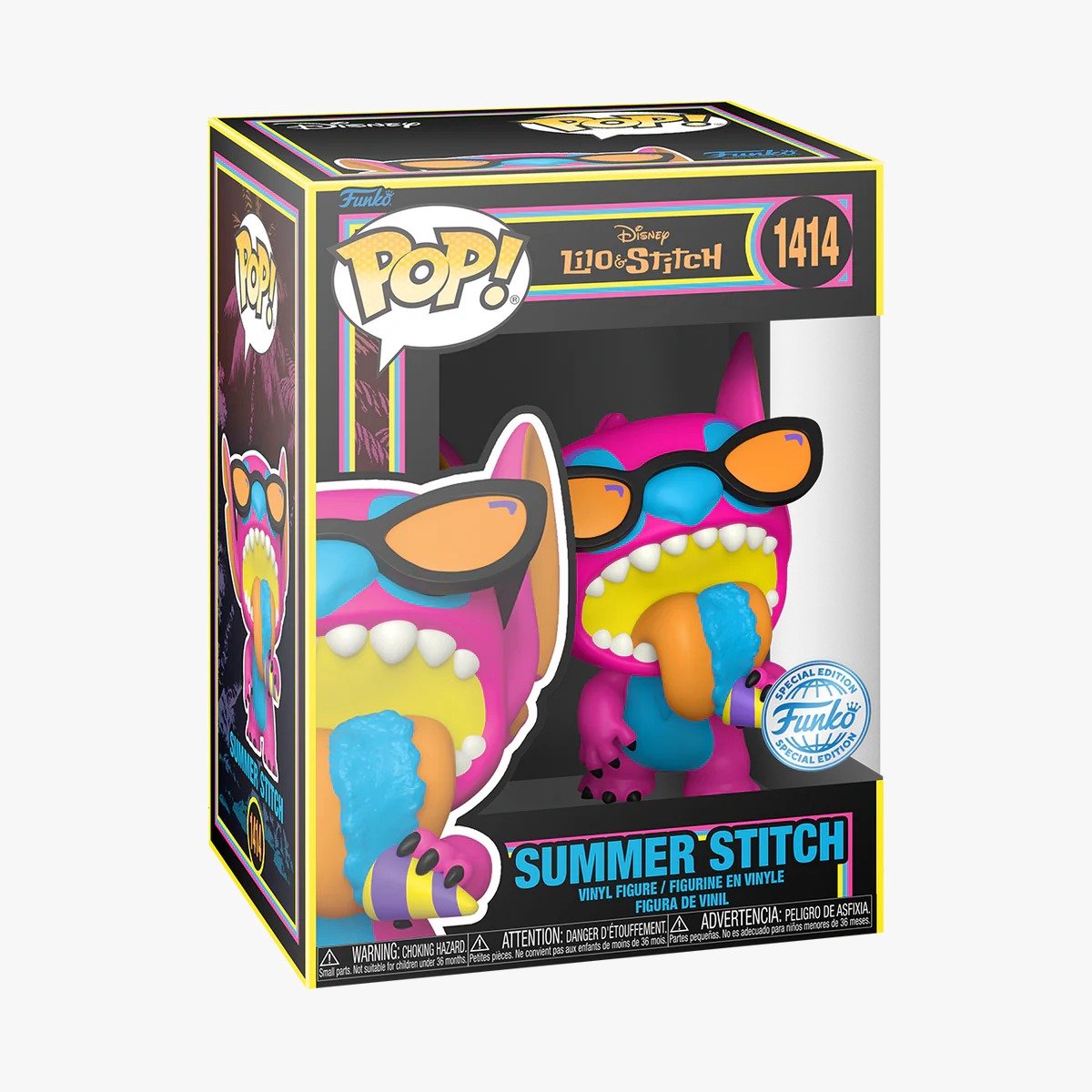Funko-Pop! Disney: Lilo Stitch – Summer Stitch #1414 exklusiv (Schwarzlicht)