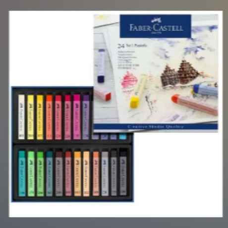 Faber-Castell Pastelle – Kreativstudio – weiche Pastelle – 24 Stück – verschiedene Farben – fc-128324
