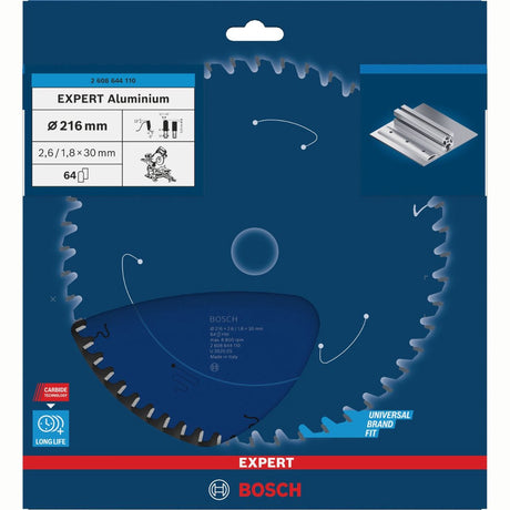 Bosch Zubehör Kreissägeblatt Expert für Aluminium 216x30x2,6 1,8x64t - 2608644110