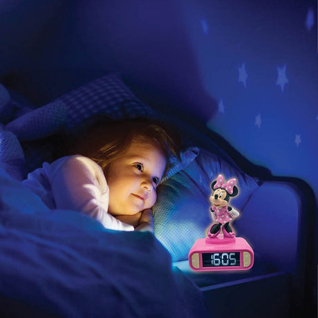 Lexibook Digitalwecker mit Minnie 3D-Nachtlicht und Soundeffekten