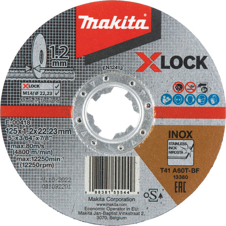 Makita-Zubehör e-00418 | Trennscheibe | x-lock | 125x1,2x22,23mm | Edelstahl | 10 Stück - e-00418