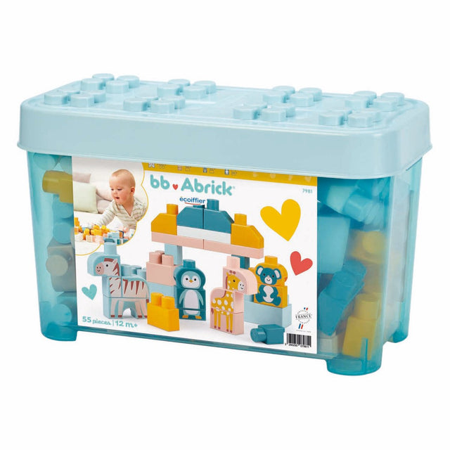 Abrick Bausteine ​​Tierbox – 55-teiliges buntes Konstruktionsspielzeug.