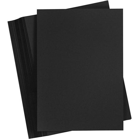 Creativ Company schwarzer Karton 180 Gramm – A3 schwarzer Karton – Hobbykarton – stabiles Papier – A3-Papier 180 Gramm – Zeichenpapier Bastelkarton – 29,7 x 42 cm – A3 – 100 Blatt